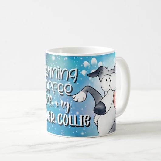 Mug Café du matin avec ma frontière Collie (Devant droit)