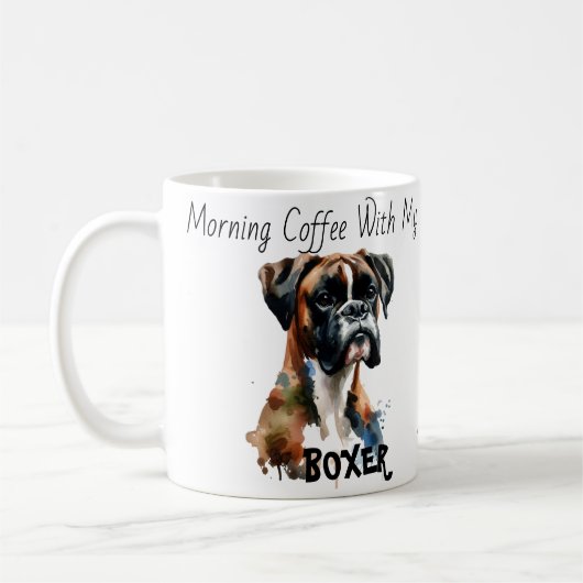 Mug Café du matin avec mon boxer mignon (Gauche)