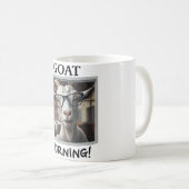 Mug Café du matin chèvre drôle de chèvre avec lunettes (Devant droit)