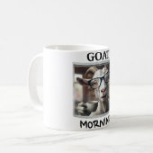 Mug Café du matin chèvre drôle de chèvre avec lunettes (Devant gauche)