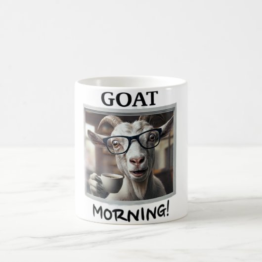 Mug Café du matin chèvre drôle de chèvre avec lunettes (Centre)