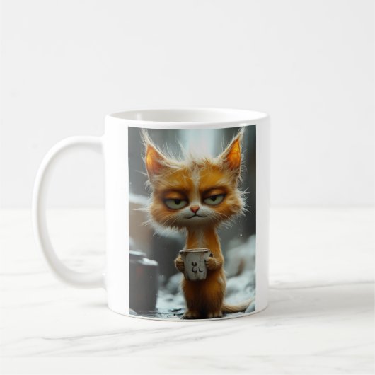 Mug Café du matin du chat grumpy (Gauche)