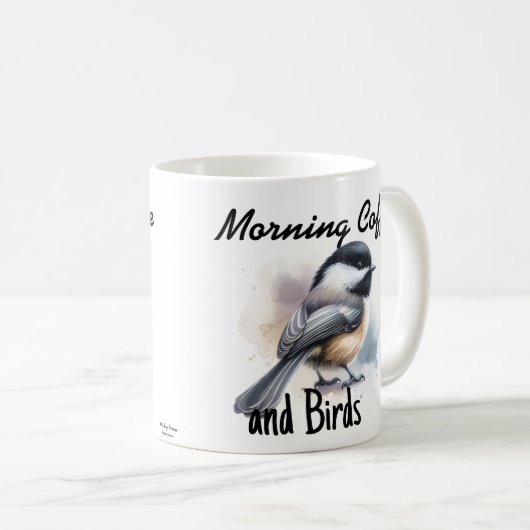 Mug Café du matin et oiseaux (Devant droit)