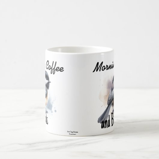 Mug Café du matin et oiseaux (Centre)