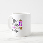 Mug Café, Écrans, Gants en caoutchouc - Citation de vi (Devant gauche)