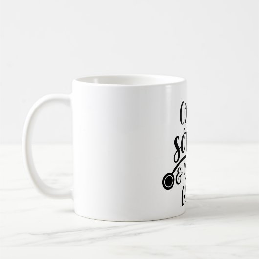 Mug Café, égratignures et gants en caoutchouc. (Gauche)
