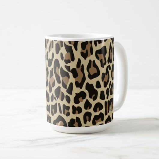 Mug café empreinte de léopard Brown et noir (Devant droit)