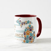 Mug café Empreintes de pattes du Michigan (Devant droit)