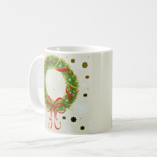 Mug café en couronne de Noël (Devant gauche)
