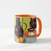 Mug Café en émail bleu par Vincent van Gogh (Devant droit)