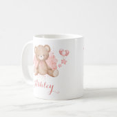 Mug café en tèdre rose personnalisé (Devant gauche)