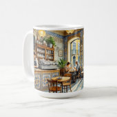 Mug Café en tramway jaune Lisbonne Aquarelle (Devant gauche)