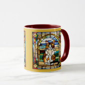 Mug Café en Verre Cathédrale Chat Calico Mignon (Devant droit)