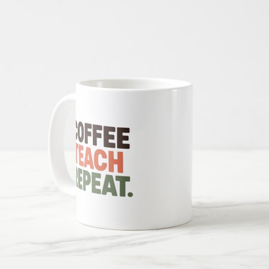 Mug Café Enseigner Répéter (Devant gauche)