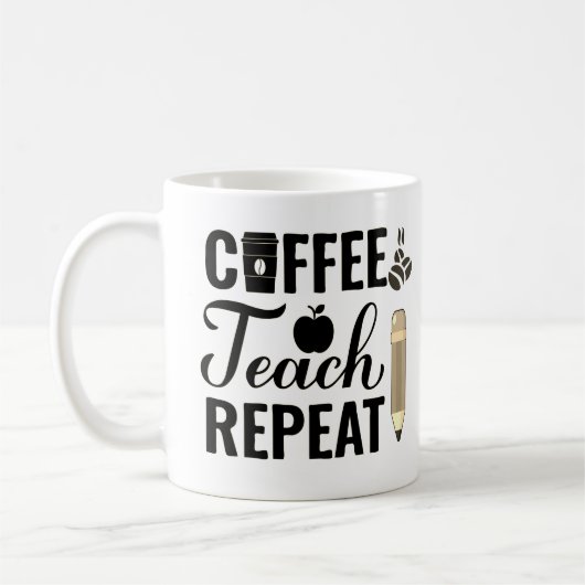 Mug Café, Enseigner, Répéter - Enseignants au crayon (Gauche)