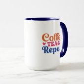 Mug Café Enseigner Répéter Wordart (Devant droit)