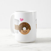 Mug Café et beignet mignons dans l'amour, paire (Devant gauche)