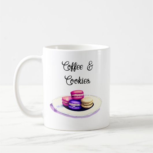 Mug Café et biscuits Aquarelle (Gauche)