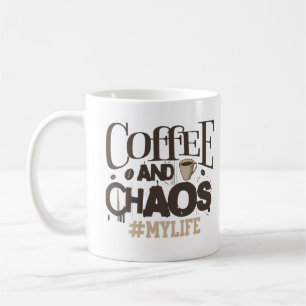 Mug Café Et Chaos Drôle Sarcastique Dire Caféine