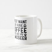Mug Café et chien Landseer drôle (Devant droit)