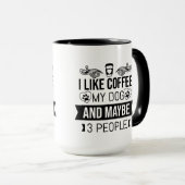 Mug Café et chiens introvertir ami anniversaire drôle (Devant droit)