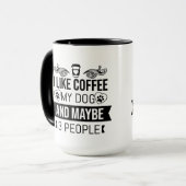 Mug Café et chiens introvertir ami anniversaire drôle (Devant gauche)