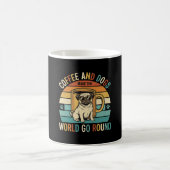 Mug Café et chiens Pug Rétro amateur (Centre)