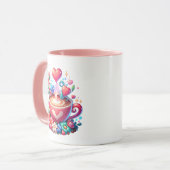Mug Café et Coeurs Whimsical Personnalisés (Devant gauche)