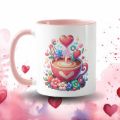 Mug Café et Coeurs Whimsical Personnalisés