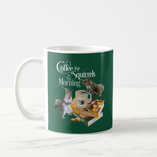 Mug Café et écureuils - Amoureux des écureuils amusant (Gauche)