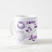 Mug Café et livres Aimer la lecture mignonne (Devant gauche)