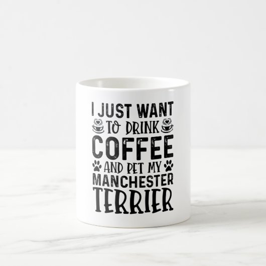 Mug Café Et Manchester Terrier Drôle (Centre)