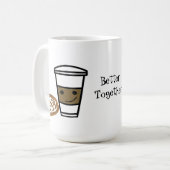 Mug Café et sucré avec mignon dire (Devant gauche)