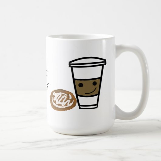Mug Café et sucré avec mignon dire (Droite)