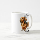 Mug Café et toi ! Dachshund Cute (Devant droit)