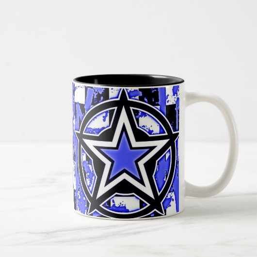 Mug café étoile Emo bleu (Droit)