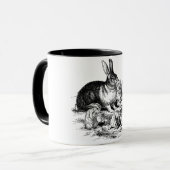 Mug café famille lapin noir et blanc (Devant gauche)