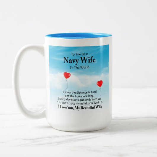 Mug café femme marine (Gauche)