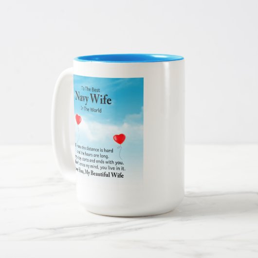 Mug café femme marine (Devant gauche)