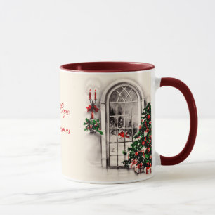 Mug café fenêtre de Noël
