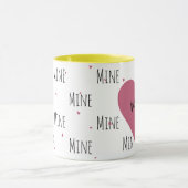 Mug Café Fiend Teetotaler "Mine" Coeurs Aimer (Centre)