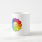 Mug Café Fleur Arc-en-Ciel Mignonne Clignant (Centre)