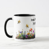 Mug café fleur et abeilles (Gauche)