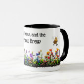 Mug café fleur et abeilles (Devant droit)