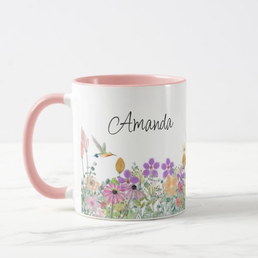 Mug Café Floral fleur sauvage et verdoyant (Gauche)