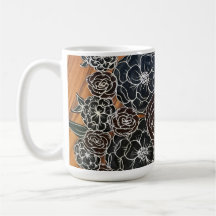 Mug café floral foncé