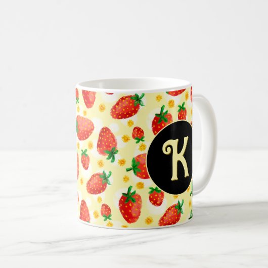 Mug café fraise mignonne (Devant droit)