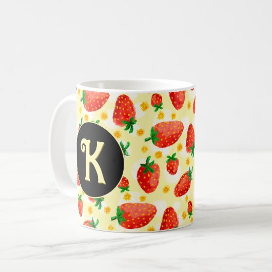 Mug café fraise mignonne (Devant gauche)
