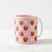 Mug café fraise rose (Devant droit)