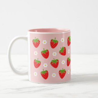 Mug café fraise rose